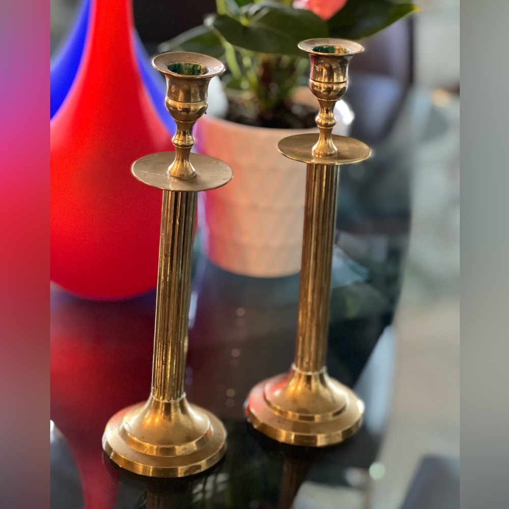 Vintage copper craft brass candle holder